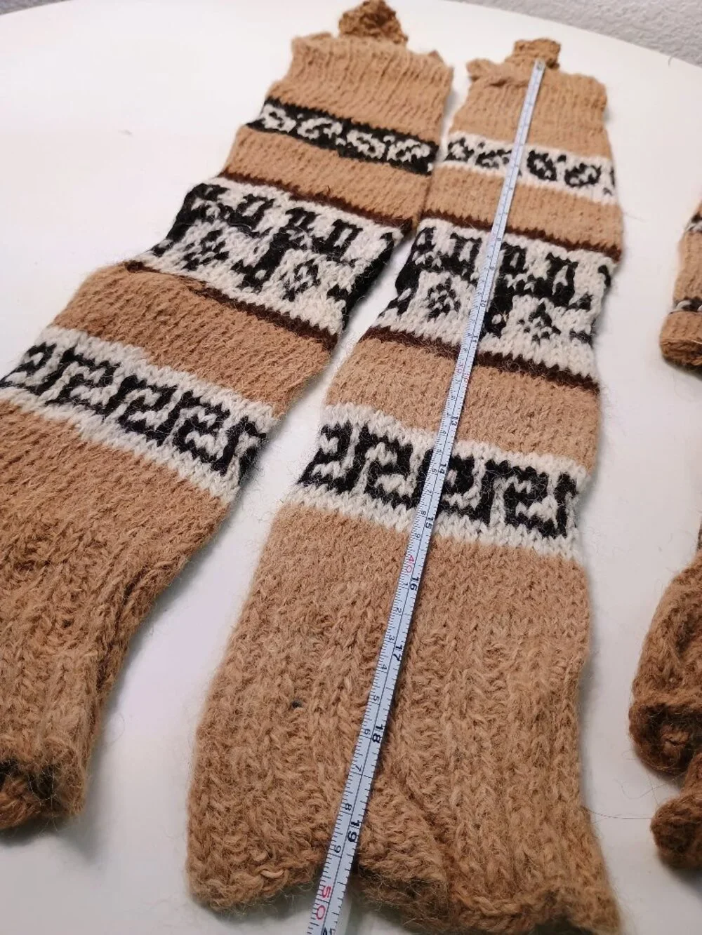 Andean Handcrafted Set Alpaca Wool Leg Warmers Leggings Llamas Cusco